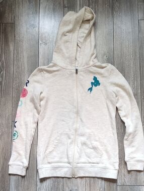 Disney Girls' Roxy Cream Zip-Up Mermaid Hoodie XL